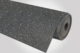 Roll of dense gray carpet padding